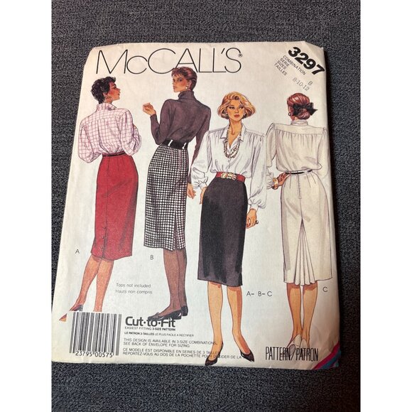 McCalls 3297 Womens Skirt Sewing Pattern Size 8 10 12 1987 Vintage Uncut - Picture 1 of 5
